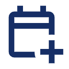 Icon mit einem Kalender und eine Plus-Symbol